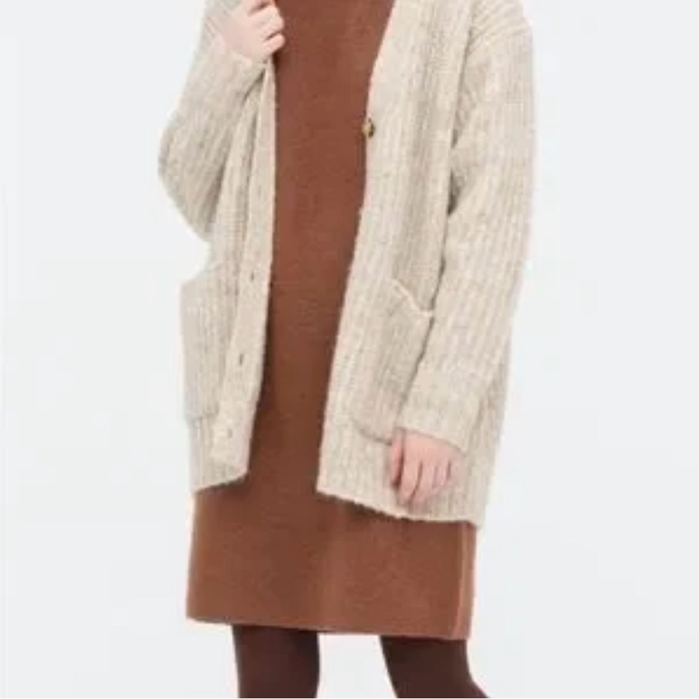 Uniqlo Ribbed Oatmeal Sweater Coat New With Tags Size Small
